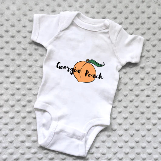 Georgia Peach Baby Onesie Georgia Crafted